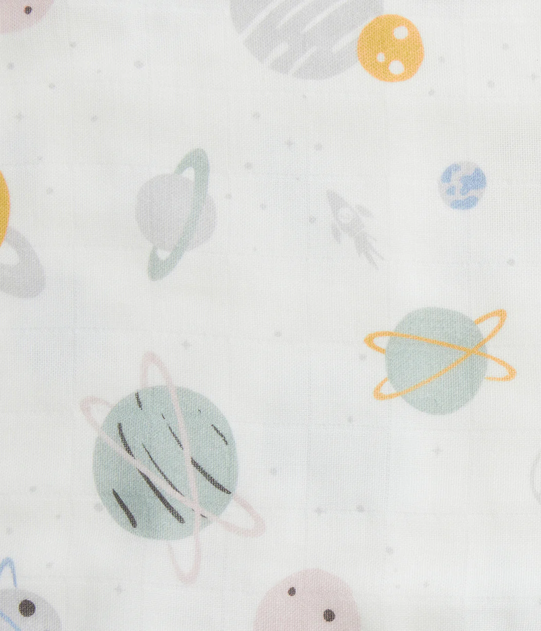 Burp Cloth 2 Pack Muslin Mist Blue Rocket - Image 5