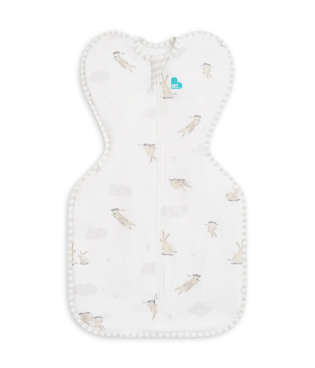 Newborn Essentials Bundle | Swaddle Up 1.0 TOG | Bib | Wash Cloth | Burp Cloth | Hooded Towel | Oat | Bunnies - Image 5