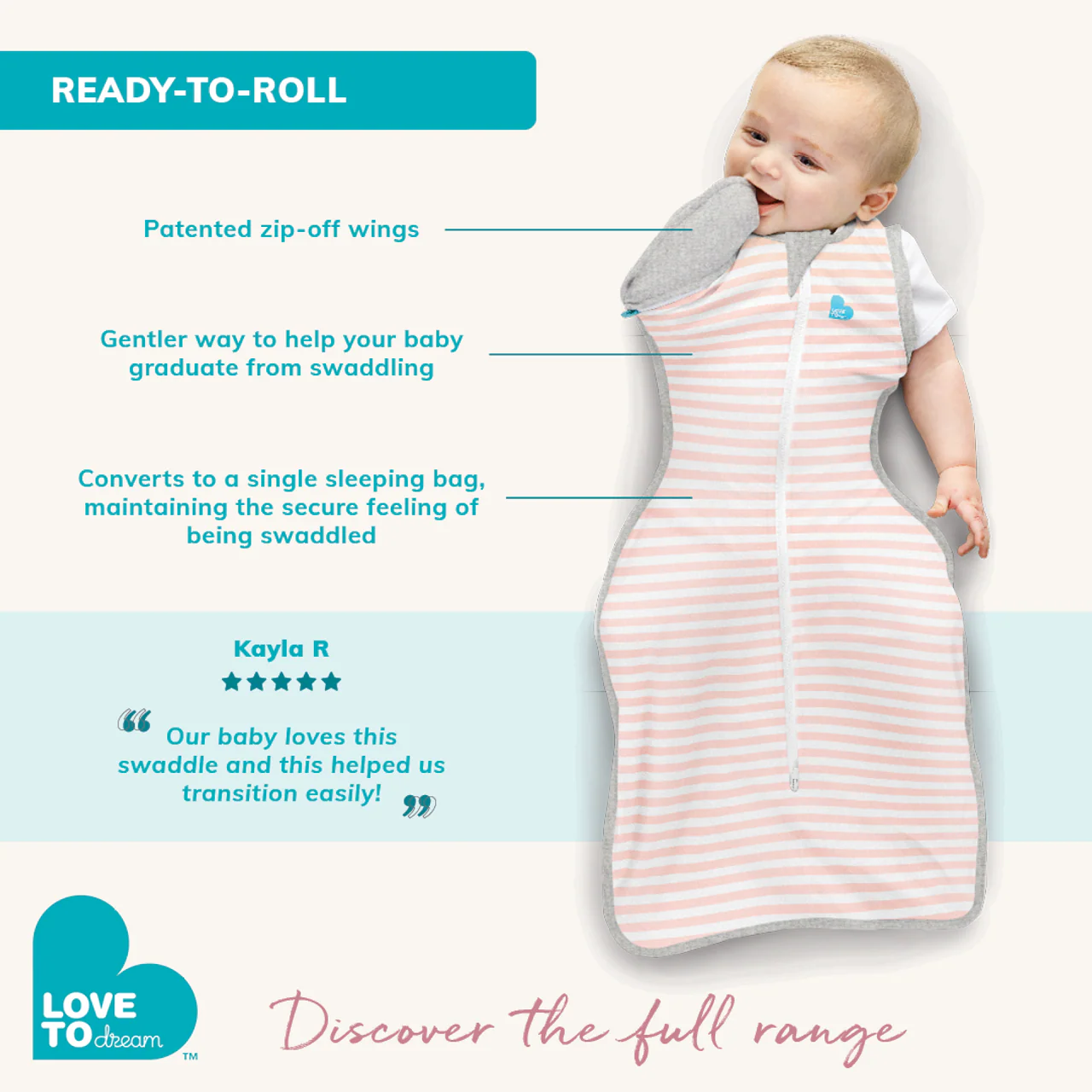 Swaddle Up™ Transition Bag 0.2 TOG Cotton White Space - Image 4